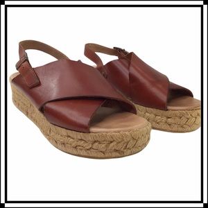 Gaimo - Leather Espadrille with Jute Wedge Heel 40